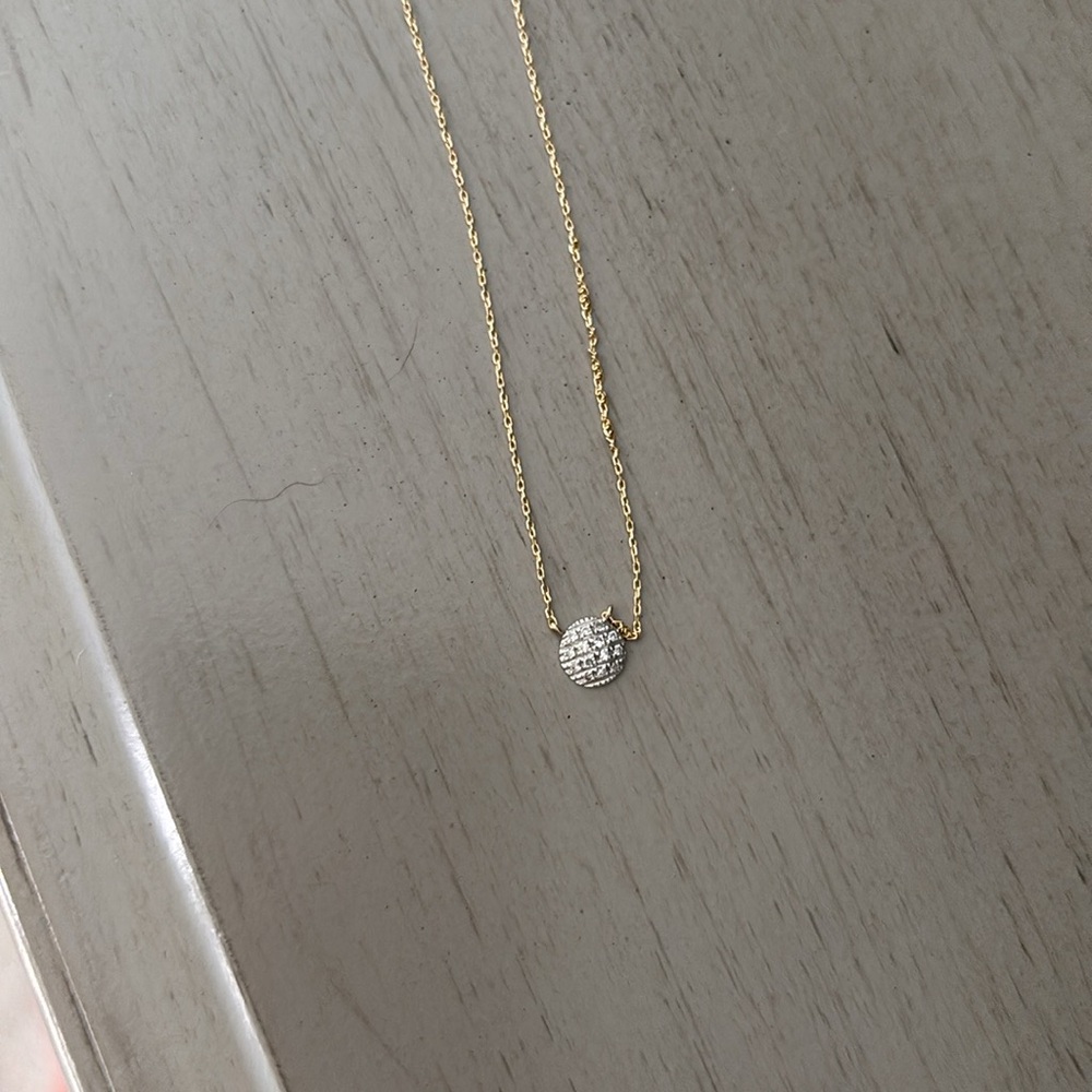 Dana Rebecca Designs Gold and Silver Diamond Disc Necklace - Picture 9 of 11